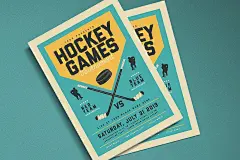 一款免费的曲棍球冰球比赛海报 UI设计素材——下载请到设计百宝箱 https://uirush.net