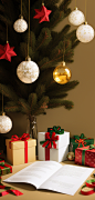 00011-2679875217-large-scale scene, indoor, Light yellow paper-cut background, present box, elk, illumination, christmas trees,  crystal ball, co
