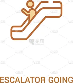 概念,计算机图标,电动扶梯,数字2,白色,轮廓,商务,人,下移