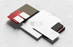 企业身份文具模拟孤立在现代风格的背景。模拟品牌身份。三维演示