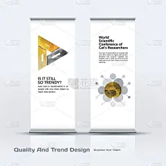 抽象的商业向量集现代卷立条幅设计模板与彩色三角形