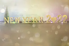 可爱的2022年新年快乐散景风格的背景设计