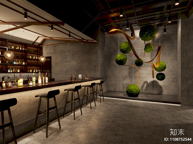 工业风酒吧3D模型下载【ID:11087...
