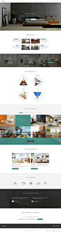 一组不同排版配色的建筑行业、室内设计、装修类的官网设计参考模板，适合各种室内设计工作室、装修装饰公司做官网 #网页设计# #企业官网设计#