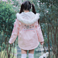 包邮2016新款冬季可爱卡通少女加厚夹棉大外套0744