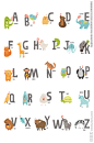 卡通字母创意动物字体