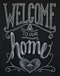Chalkboard Welcome Print  Welcome Sign  Welcome by Sugarbirdprints, $23.00.  Chalkboard Art.  Chalk Art.  Hand Lettering.  Typography.