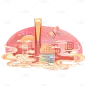 金边国潮风-城市建筑地标主题