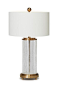 Modern American example room sitting room the bedroom lamp【最灯饰】4月新品 现代美式玻璃冰裂纹设计师样板房客厅卧室台灯