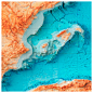Mediterranean sea and land - topographic 3D art map