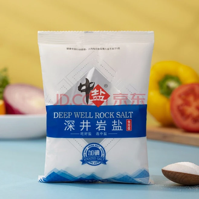 中盐 深井岩盐350g 加碘盐 天然矿盐无污染 吃好盐选中盐-花瓣网