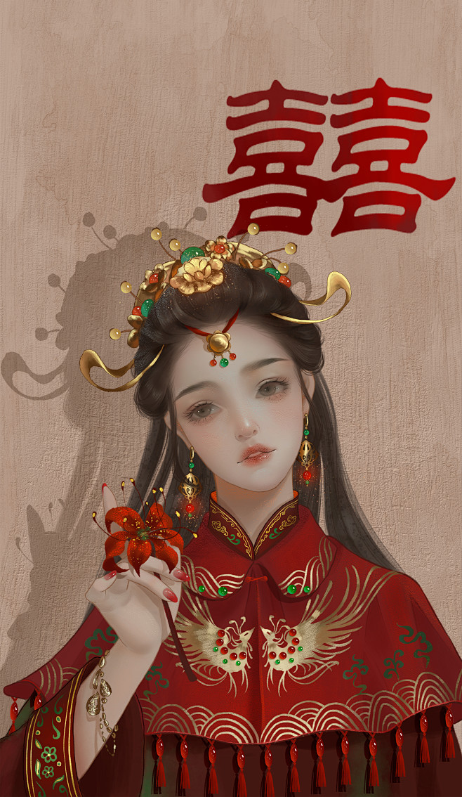 "喜喜”_三十六棠__插画师作品_涂鸦王...