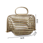 Women's Large Wood / Bamboo Circular Round Bag - The Straw Design Makes For A Supreme Beach Or Everyday Bag : This large round womens beach tote is crafted from wood and makes a supreme everyday bag or beach bag. The circular wooden accessory is sure to m