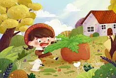 手绘插画兔子拔萝卜的搜索结果_百度图片搜索