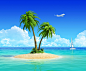 椰子树小岛风景图片