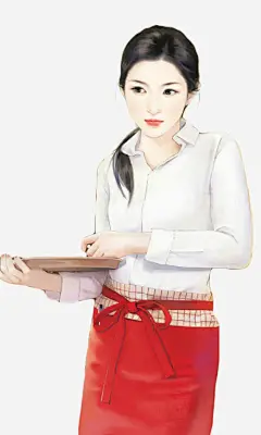 手绘服务员美女_新图网 https://ixintu.com 手绘 服务员 美女