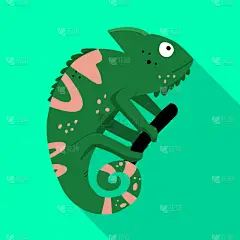 分离着色,蜥蜴,绿色,图标集,一个物体,自然,动物园,野生动物,收集,设计