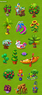 farm Isometric corn ranch cartoon game garden plants dog Flowers