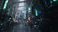 Cyberstreet in daylight | the all new era, Rutger van de Steeg : Another cyberpunk piece I made for my "the all new era" scifi project.