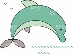 海豚  - 源文件下载【酷图网】海豚,动物,海豚线条图,水洋馆,海洋,水,卡通海豚