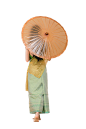 油纸伞傣族少数民族服饰女性人物免抠元素