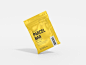 Glossy foil parcel delivery bag branding mockup