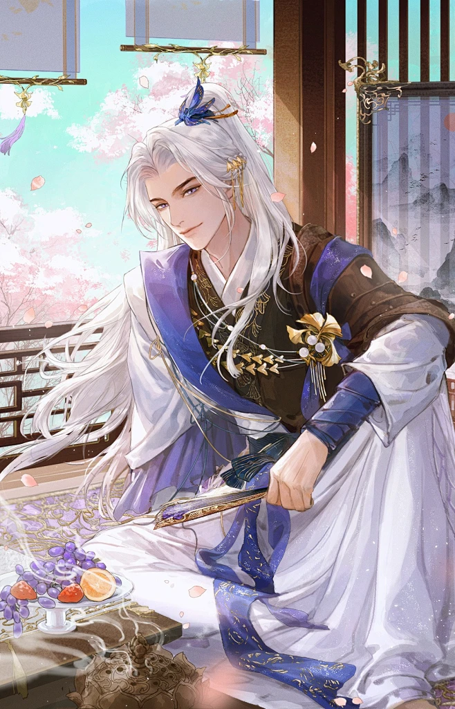 《摇光录：乱世公主》手游 孙怀瑾 古风美男手绘 二次元手绘 游戏插画-花瓣网