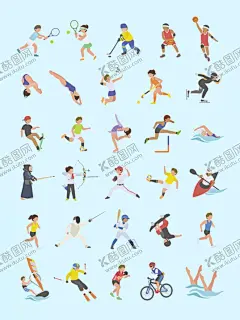 各类运动 【酷图网】小人物,运动,单车,游泳,跨栏