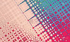 美丽的红蓝米色抽象图案背景，插图。