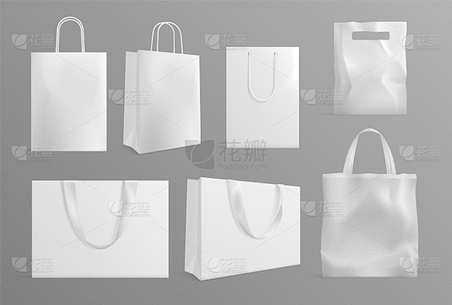 生态袋模型。现实的帆布纸手提包。现代材料...