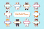 Cute kawaii cat hold label name tag