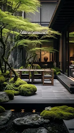 建筑系列日式禅意庭院图片_贴纸元素图片素材-花瓣网
