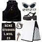 A fashion look from March 2014 featuring AKANE UTSUNOMIYA mini skirts, Acne Studios tote bags and Maison Martin Margiela rings. Browse and shop related looks.