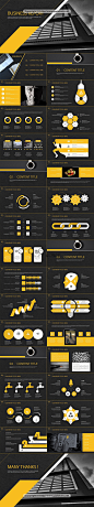 黄色高端商务总结汇报通用模板PPT模板
