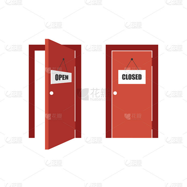 建筑物门,门,红色,关闭的,开着的,正面视角,商务,线条,空的,背景分离