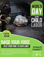 world's day against child labor,campaign fly Ulotka (US Letter) template