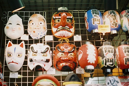 日本面具-花瓣网