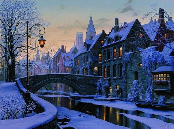 Eugene Lushpin写实城市风景...