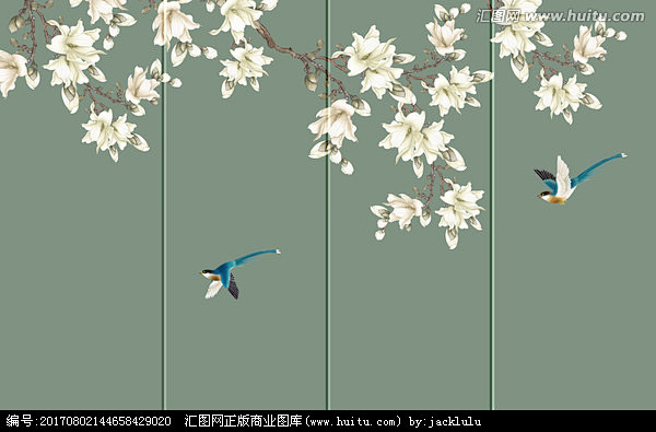 手绘花鸟