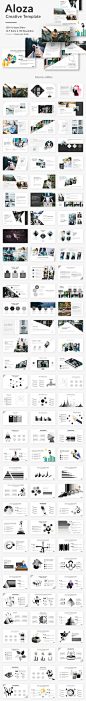 极简独特创意的PPT模板 Aloza Creative Powerpoint Template :  