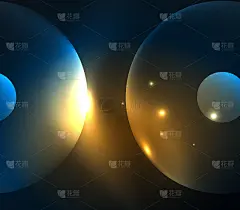 模糊发光的圆圈，数字抽象背景