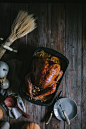 Herb Brined Roast Turkey with Sweet Potato Pork Belly Stuffing by @evakosmasflores: 