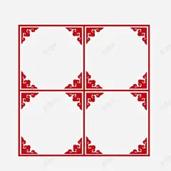 田字格传统边框 平面电商 创意素材