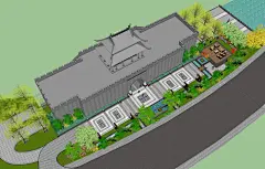 江山门精品古建广场景观SU模型 | 铅笔汇-高品质SU模型交流分享平台