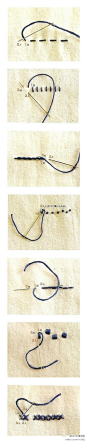 DIY实用手册：{刺绣}7种基础绣法的教程。。。（图源自网络）