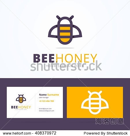 Bee honey logo and b...