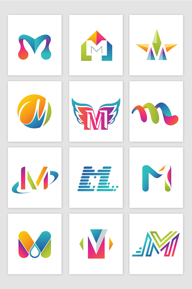 M字母标志logo矢量设计图形