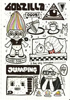 [哥斯拉小姐的手绘涂鸦日记本]