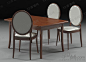 现代流行白色方形木质餐桌圆形靠背三位式餐椅桌椅组合