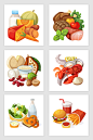 手绘卡通食物食材矢量元素